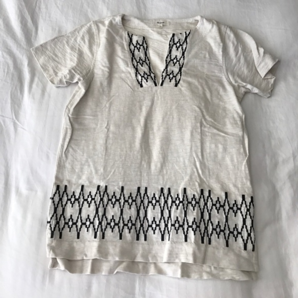 Madewell Vneck Embroidered Top